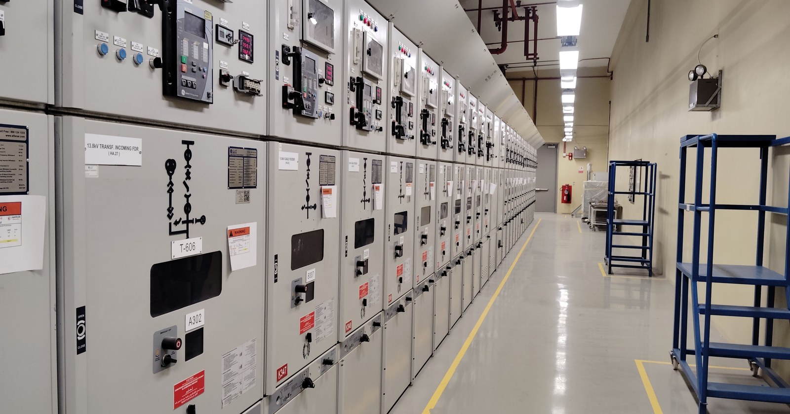 A remote water-utility control cabinet with surge protection devices and a bonded earth bar, the electronics that a lightning event has to leave running