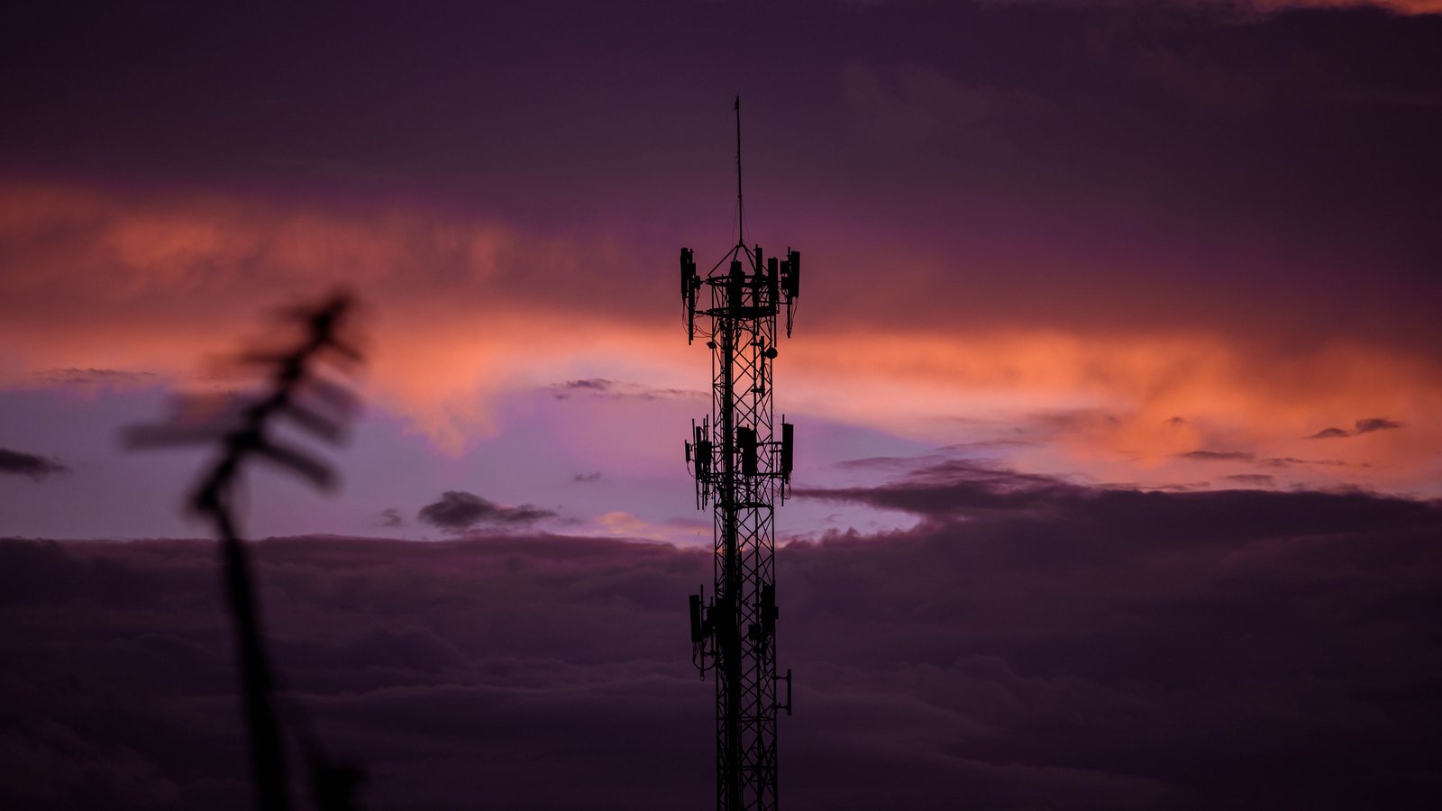 An electric-field sensor mast installed on infrastructure against an overcast sky.